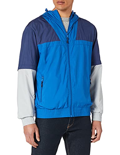 Urban Classics Męska kurtka przejściowa, Color Block Design ze zdejmowanymi rękawami, rozmiary S - 5XL, Sportowy blue/Lightassphalt, XL