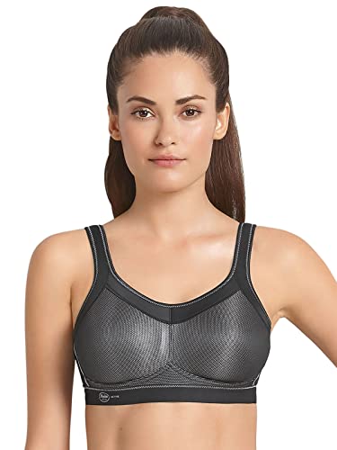 Anita Active Women's Non-Wired, bezszwowy biustonosz sportowy 5529, Czarny, 80A