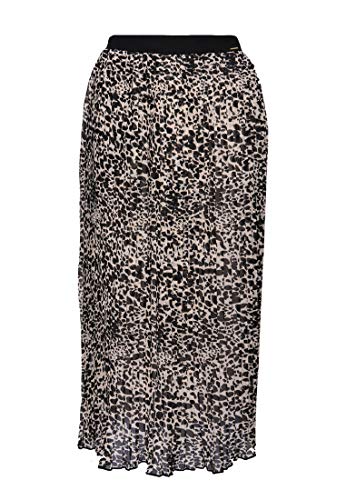 Superdry Damska plisowana spódnica midi, Czarny (Alaskan Leopard Print O6v), M