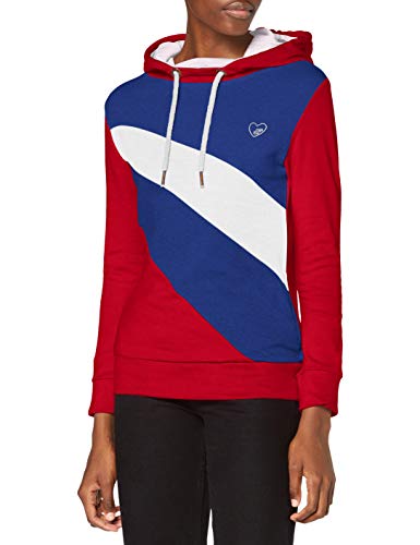 Eight2Nine Damska bluza z kapturem Colour-Block, wi?niowy, 40