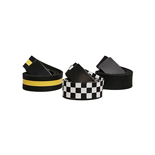 Urban Classics Pasek unisex Belts Trio, czarny/biały/żółty., S-M