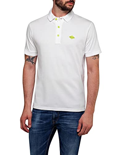 Replay Męska koszulka polo, Biały (Chalk 801), XXL