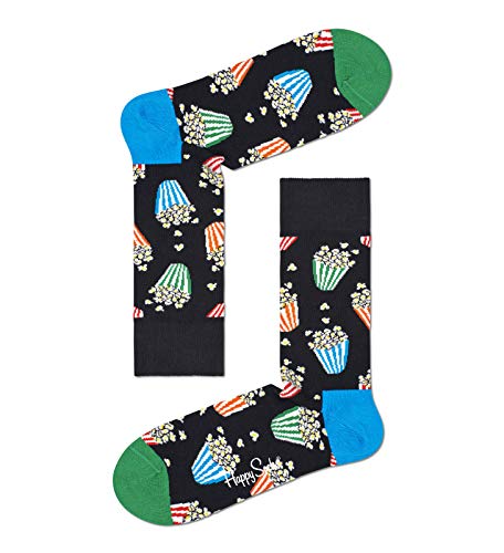 Happy Socks Męskie skarpety Popcorn, czarne, 4-11 (rozmiar 41-46)