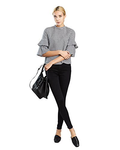 VERO MODA Vmseven Mid Rise dżinsy damskie slim fit, czarny, 34-S-L