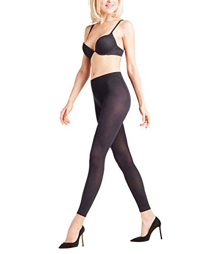 FALKE Kobiety Legginsy Cotton Touch W LE Kryjący grube jednokolorowe 1 Para, Czarny (Black 3009), M