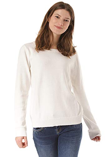 Vila Damski sweter z dzianiny z okrągłym dekoltem, White Alyssum, XL
