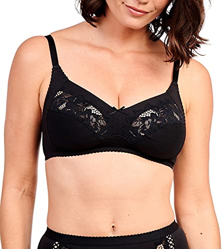 Sans Complexe Damski biustonosz Coton D'arum-Soutien Gorge Classique Sans Armature bez fiszbin, Czarny (Noir 4), 80C