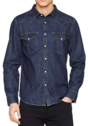 Lee Męska koszula westernowa koszula rekreacyjna, Niebieski (Black Wood Gq), S