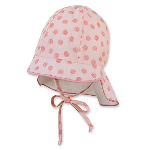 Sterntaler Dziewczęca czapka z daszkiem z osłoną karku i tasiemkami, różowa, Rosa, 51 cm