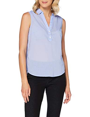 TOM TAILOR Damski Bluzka Henley bez rękawów z rozcięciami po bokach 1019497, 12819 - Parisienne Blue, 42