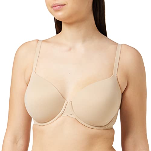 Calvin Klein Koszulka damska biustonosz-Idealnie dopasowana Flex, BEŻOWY, 65E