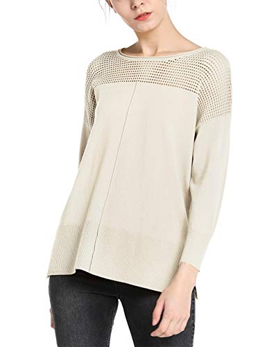 APART Fashion Damski sweter z cięciem, beżowy, M