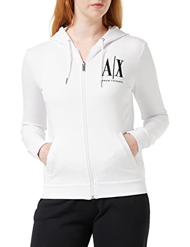 Armani Exchange Damska bluza z kapturem Icon Project, biały, M