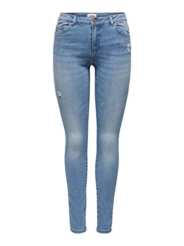 ONLY dżinsy damskie, Light Medium Blue Denim, 32/S/L