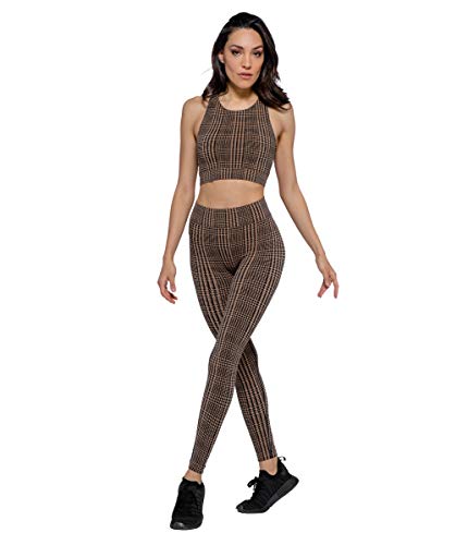 HEART and SOUL Legginsy damskie Donna - Houndstooth spodnie sportowe, czarne, M