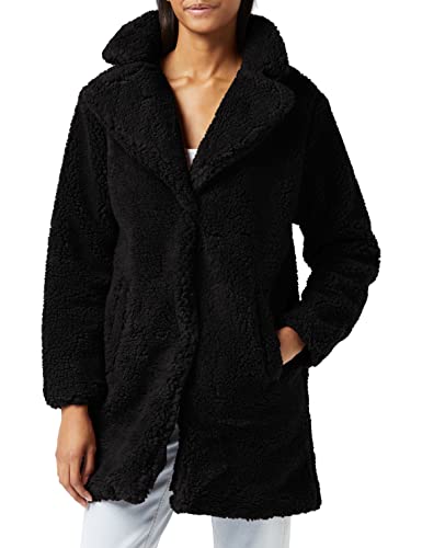 Urban Classics Damska kurtka zimowa damska oversized Sherpa Coat, płaszcz z haczykami i zapięciem na przelotkach, rozmiar XS do 5XL, czarny (Black 00007), XL