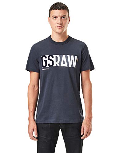 G-STAR RAW Męski t-shirt Gs Raw Denim Logo, Legion Blue B353-862, XXS