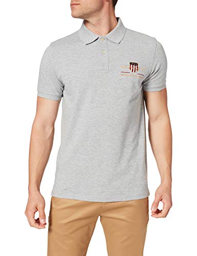 GANT męska koszulka polo, szary melanż, S
