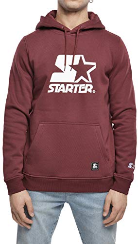 Starter męska bluza z kapturem z klasycznym logo, męski sweter z logo z przodu i napisem od Starter, rozmiary S-XXL, dostępny w wielu kolorach, kolor Oxblood, S