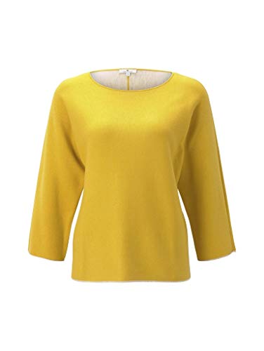 TOM TAILOR Damski Sweter Basic z rękawami nietoperza 1021546, 24270 - California Sand Yellow, XL