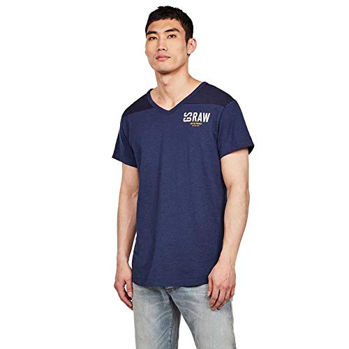 G-STAR RAW Męski T-shirt Graphic 17 Loose V-Neck, niebieski (Imperial Blue 1305), XXS