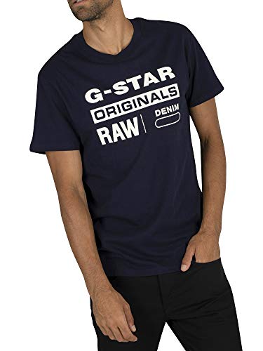 G-STAR RAW Raw. Graphic Slim T-shirt męski, Niebieski (Sartho Blue D14143-336-6067), XXL