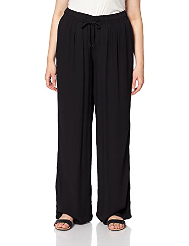 Ulla Popken Damskie spodnie z wiskozy, duże rozmiary, szerokie, czarny, 62-64