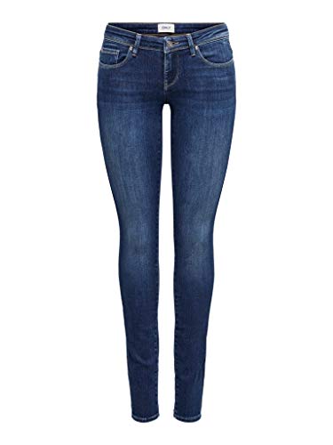 ONLY Dżinsy damskie Skinny Fit ONLCoral Life SL, Dark Blue Denim II, 25W / 30L