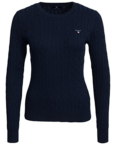 GANT Damski sweter ze streczu Cotton Cable Crew