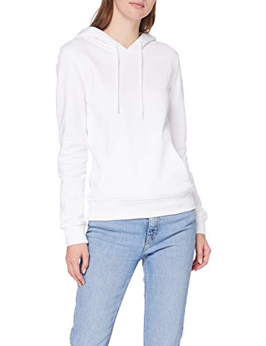 Build Your Brand Damski sweter z kapturem ze 100% bawełny ekologicznej dla kobiet, Ladies Organic Hoody bluza z kapturem w kolorze czarnym lub białym, rozmiary XS - 5XL