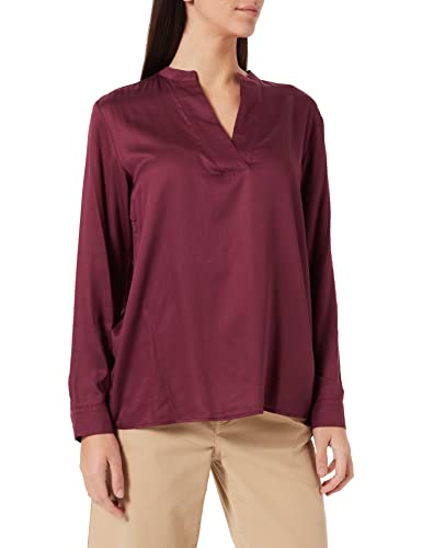 Seidensticker Damska bluzka – lekko lejąca się, jednokolorowa tunika z dekoltem w kształcie litery V i optymalny komfort noszenia – z długim rękawem – satyna
