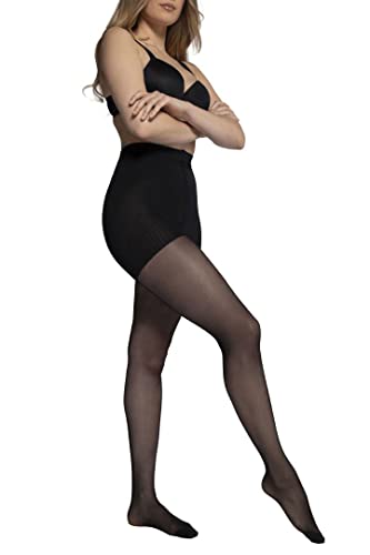 Ulla Popken duże rozmiary damskie rajstopy, Bodyforming, 20 DEN, (czarne 10), XL (rozmiar producenta: 48+)