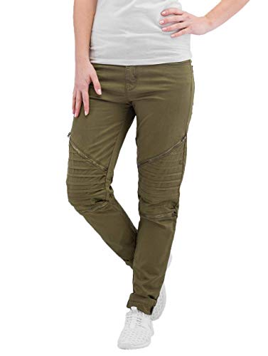 Urban Classics Damskie spodnie damskie ze stretchu, zielony (oliwka 176), 26 Slim
