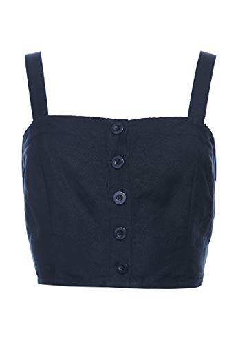 Superdry top damski enden linen, niebieski (Navy 11S), 40