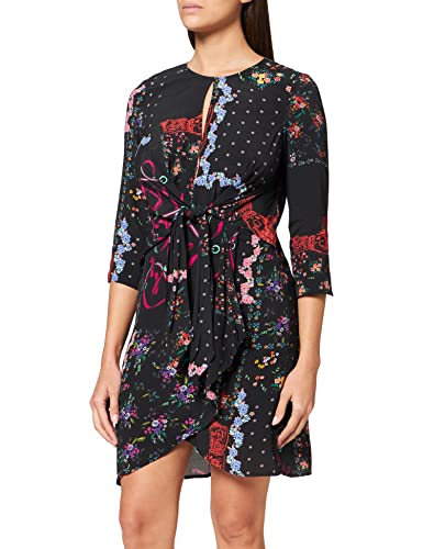 Desigual Damska sukienka z długim rękawem Leia Mini Floaty, czarna (Negro 2000), 14 (rozmiar producenta: 42)