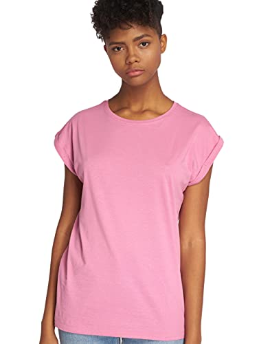 Urban Classics Damska koszulka z przedłużonymi ramionami, koszulka z krótkim rękawem, okrągły dekolt, Coolpink, L