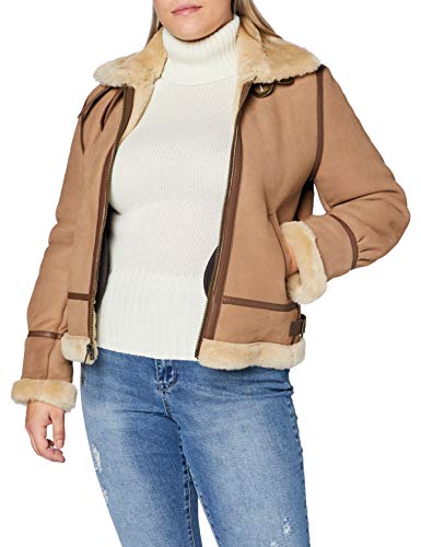 Schott NYC Damska kurtka skórzana, wielbłąd, XS