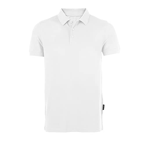 HRM Męska koszulka polo Heavy Polo I Premium ze 100% bawełny I Basic koszulka polo można prać w temperaturze do 60°C I wysokiej jakości i trwała odzież męska I odzież robocza, biały, S