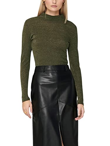 ONLY Damski top ONLDIANA L/S JRS NOOS, Ivy Green/Detail:Tone IN Tone Lurex, M, Ivy Green/Detail:tone in Tone Lurex, M