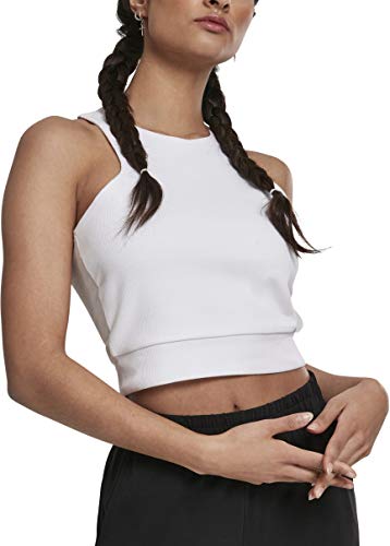 Urban Classics Damski top bez rękawów Ladies Squard Short Top, biały (White 00220), XS