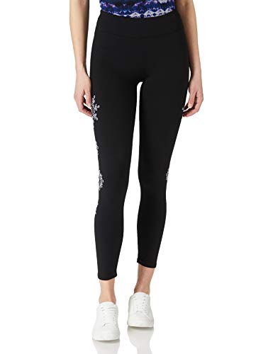 Desigual Damskie legginsy mandala Swiss Emb Casual Pants, czarny, S