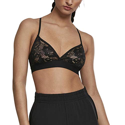 Urban Classics Damski biustonosz bez fiszbin z koronkowym koszykiem Ladies Triangle Laces Bra