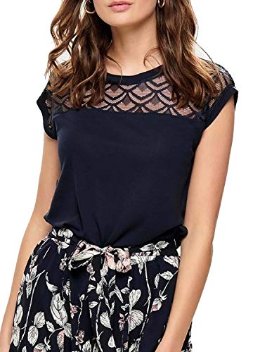ONLY Onlnicole Life S/S Mix Top Noos JRS koszulka damska, niebieski (Night Sky), XS