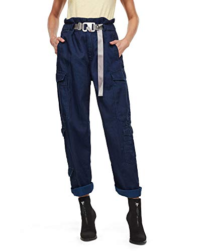 G-STAR RAW Paperbag Wide Leg spodnie damskie, Niebieski (Rinsed D17044-a785-082), 25