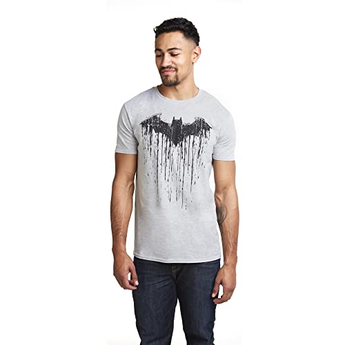 DC Comics Koszulka męska Batman Paint, Szary sportowy, XL
