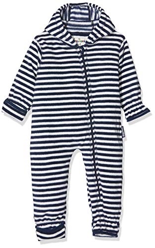 Playshoes Dziecięcy kombinezon z polaru, oddychający, unisex, dla chłopców i dziewczynek, z długim zamkiem błyskawicznym i kapturem, marynarskie paski