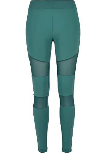 Urban Classics Damskie legginsy z wstawkami z siateczki, damskie legginsy Tech Mesh dostępne w wielu wariantach kolorystycznych, rozmiary XS - 5XL, Paleleaf, 5XL