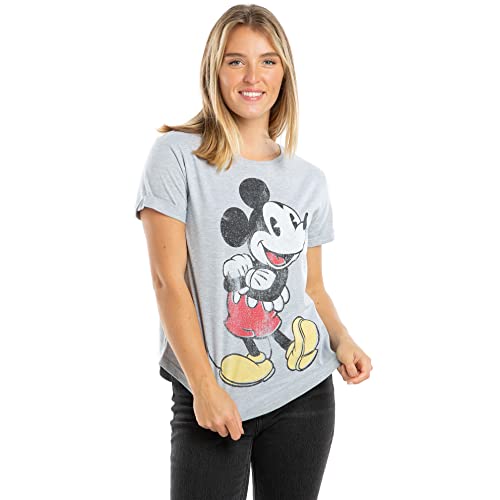 Disney Damska koszulka Mickey Vintage, szary (sportowy szary punkt), 40