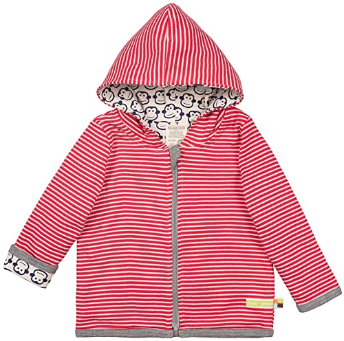 loud + proud Unisex Baby dwustronna kurtka z bawełny ekologicznej, certyfikat GOTS, czerwony (Tomato to), 98/104 cm
