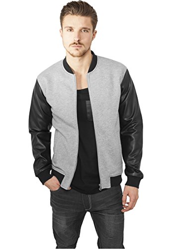 Urban Classics Męska kurtka zapinana na zamek z imitacji skóry, różnokolorowy (gry/blk 119), S